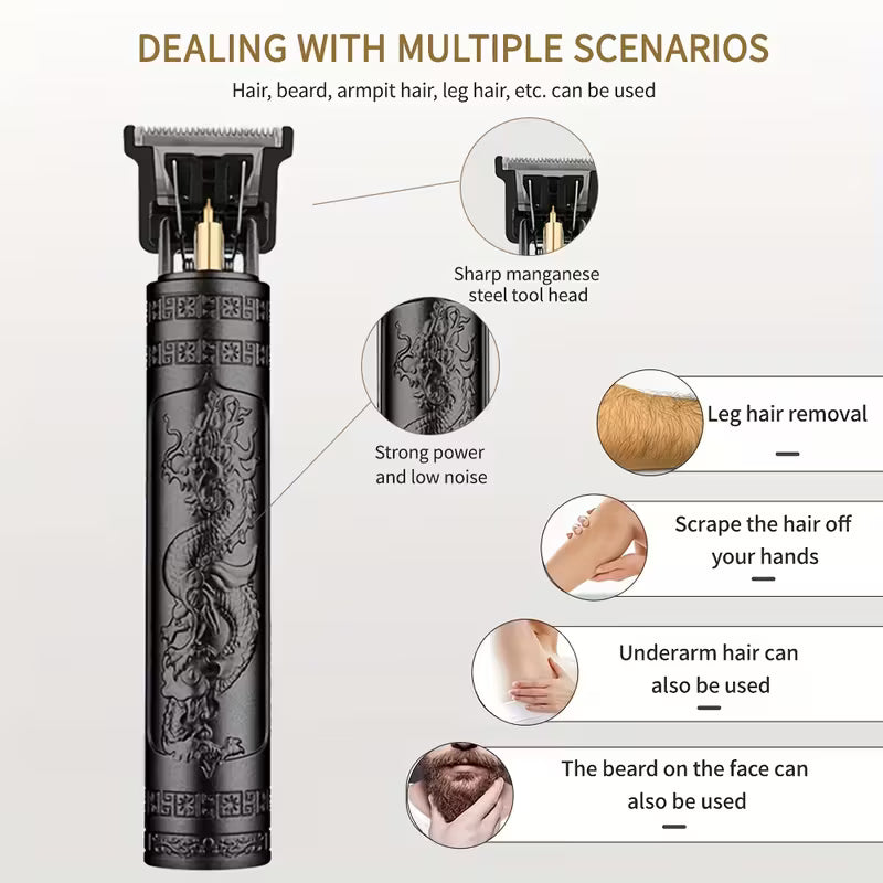 TRIMUX PROFESSIONAL T9 DRAGON STYLE TRIMMER FOR MEN, Usb Rechargeable Outline Edger Beard Trimmer, GROOMING KIT FOR MEN