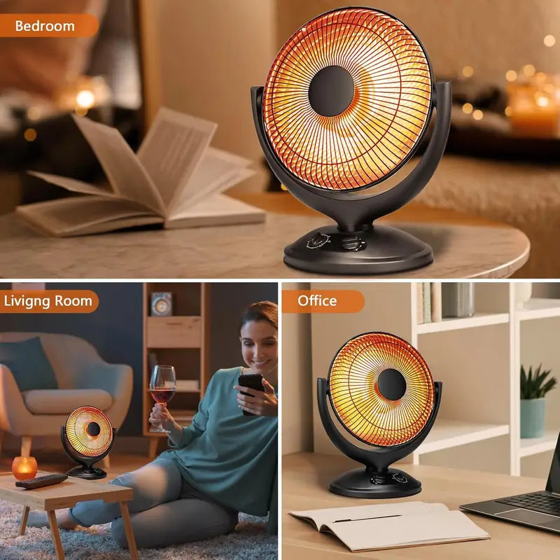 Sun Halogen Dish Heater Electric - Energy Efficient 300/600 Watt - Multicolor