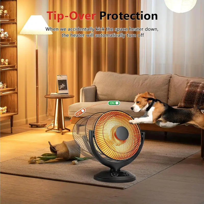 Sun Halogen Dish Heater Electric - Energy Efficient 300/600 Watt - Multicolor