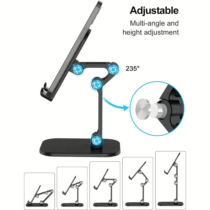 Foldable Adjustable Universal Mobile Stand for Phones and Tablets, Flexible Holder with Adjustable Height, Anti-Slip, Anti-Scratch Design, Compact and Portable for Study and Office Use