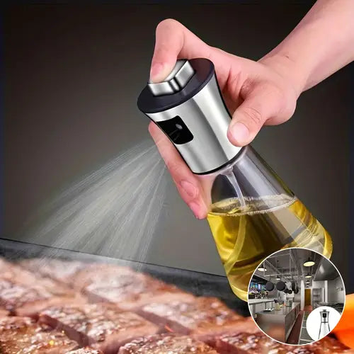 Stainless steel and glass oil spray Bottle large capacity pressurized spray for kitchan