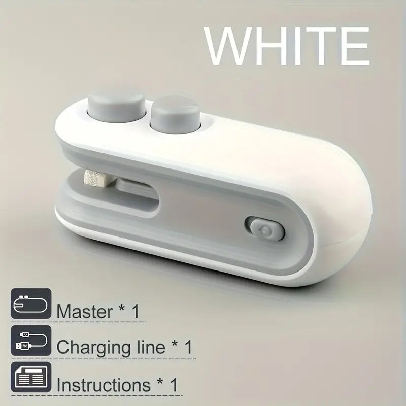 [USB Charging, Portable Sealer] 2pcs Snack Bag Sealer Set | Hand-Press Magnetic Design, Built-in Lithium Battery,