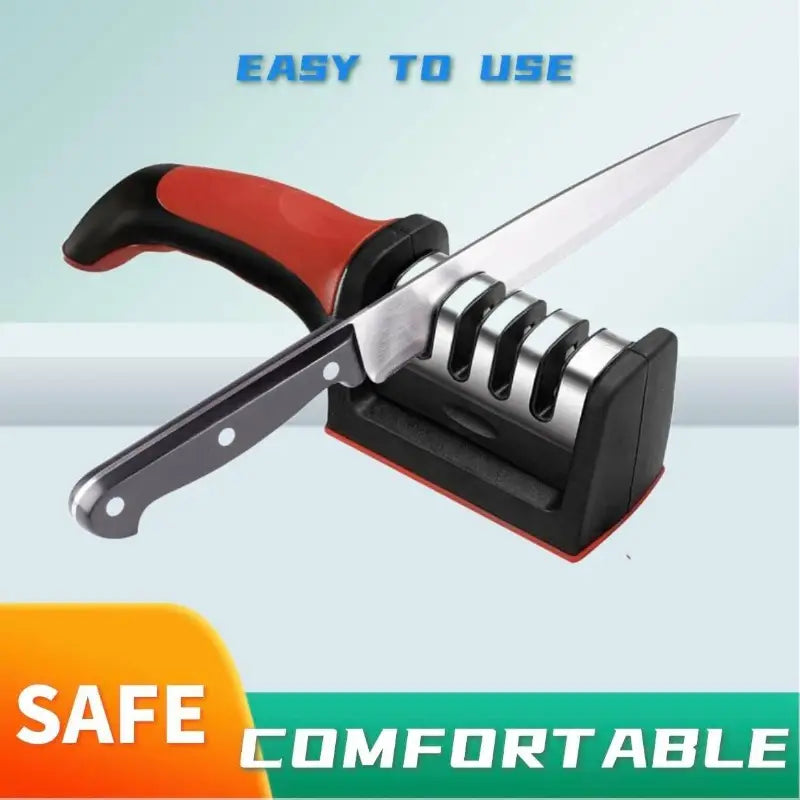 Best Quality Manual 3 Stage 3 Slot Kitchen Knife Sharpener Tool kit - self Knives Shaping - Upgraded Knife Sharpener - Hand Tool - Ceramic Stone Repair Grinder No Ratings