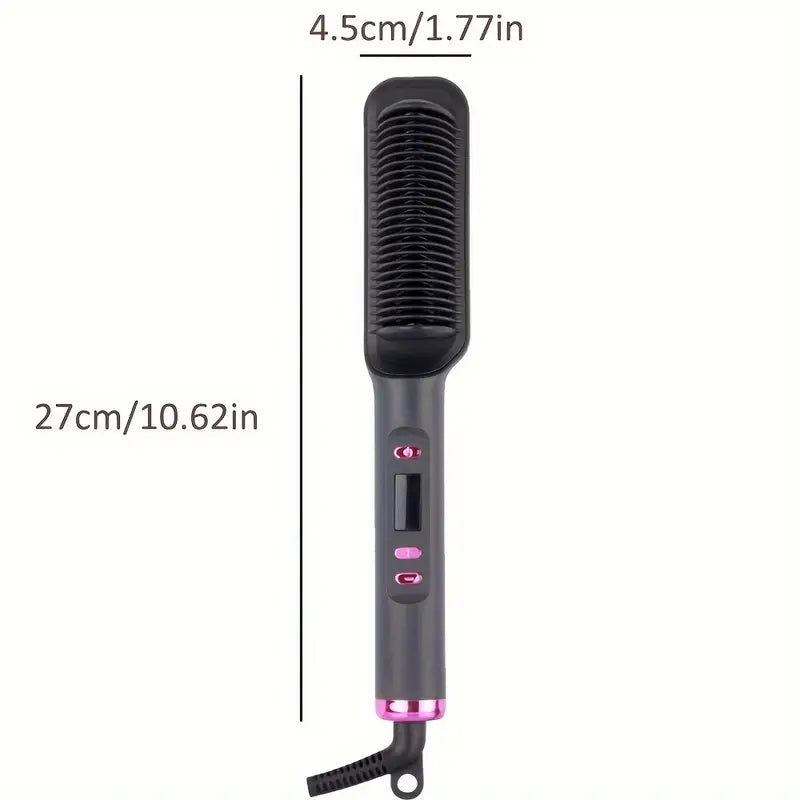 2 in 1 Electric Hair Straightener Curler Heating Styling Comb Straightening Brush - Multicolors 909