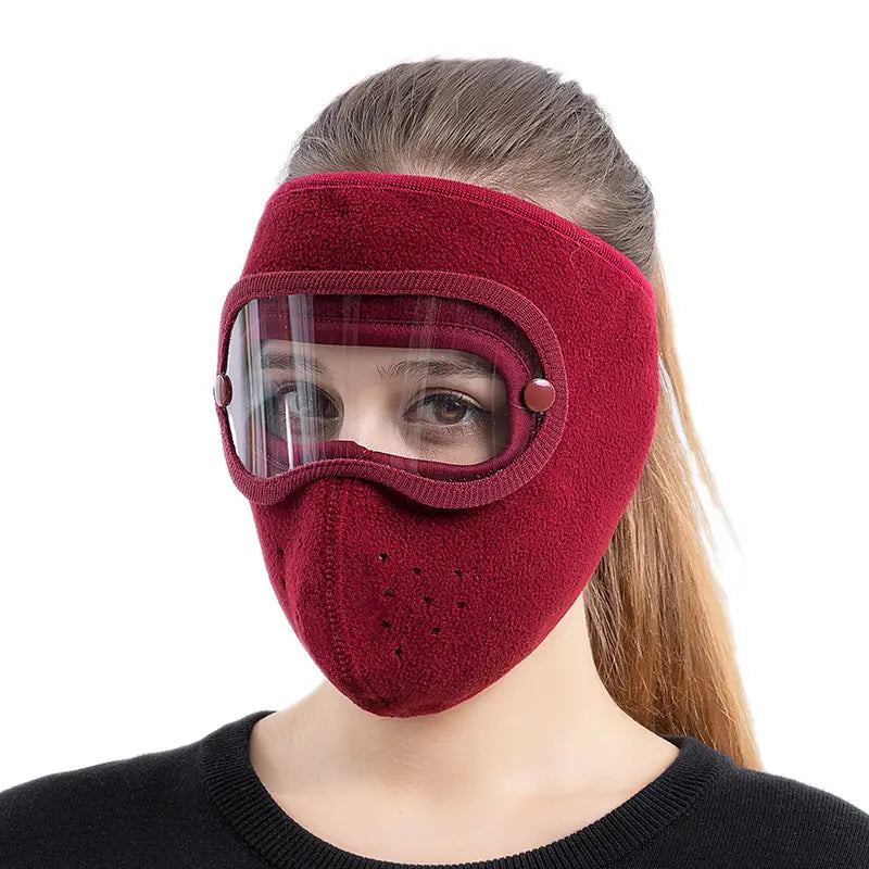Women'S Winter Warm Windproof -Fog Full Face Mask & Goggles - Thermal Insulated