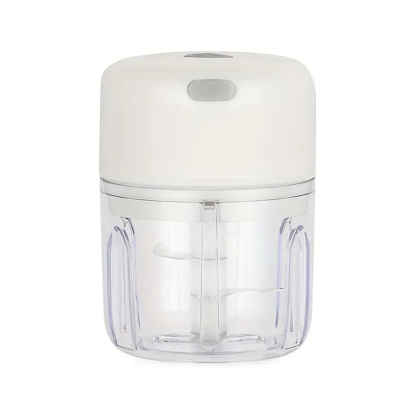 Portable USB Rechargeable Mini Garlic Chopper & Vegetable Cutter - Electric Food Processor for Kitchen, 250ml, White