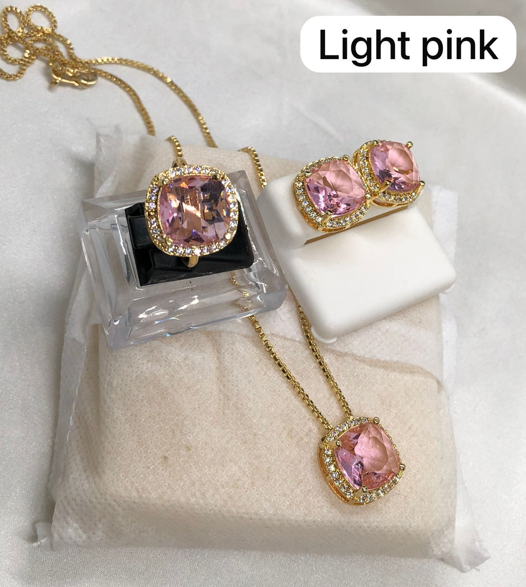 Aesthetic Accessories, Alloy Material Inlaid with Large Sparkling Rhinestones Set, with Necklaces, Rings, And Earrings, Suitable for Daily Wear, Parties, Weddings,