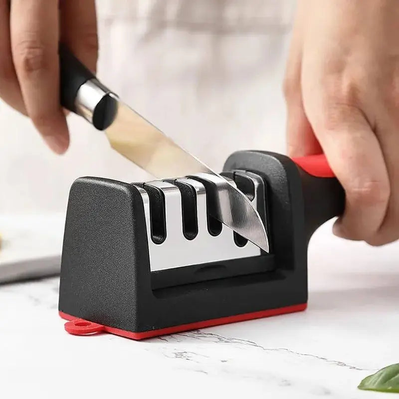 Best Quality Manual 3 Stage 3 Slot Kitchen Knife Sharpener Tool kit - self Knives Shaping - Upgraded Knife Sharpener - Hand Tool - Ceramic Stone Repair Grinder No Ratings