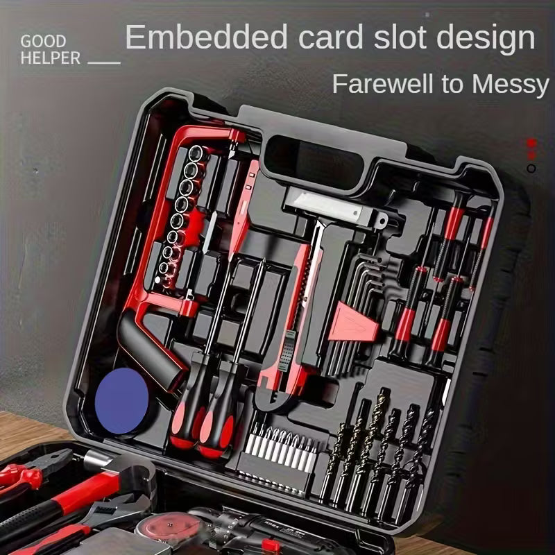102pcs Set with 2 Batteries, Electric Drill Sleeve, Household Tool Sleeve, Electric Impact Wrench, Hand