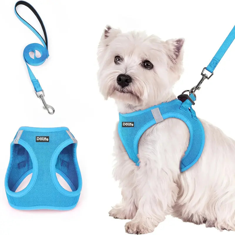 Dog Harness No-Pull Pet Harness Step-in Air Dog Harness, All Weather Mesh, Step in Vest Harness Adjustable Outdoor Pet Vest, Reflective Harness for Small Medium