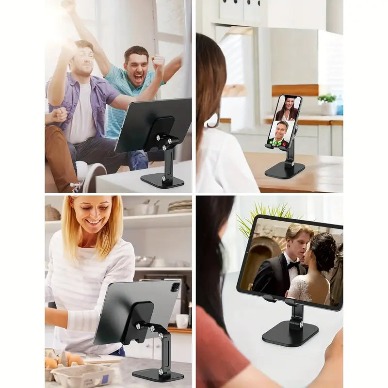 Foldable Adjustable Universal Mobile Stand for Phones and Tablets, Flexible Holder with Adjustable Height, Anti-Slip, Anti-Scratch Design, Compact and Portable for Study and Office Use