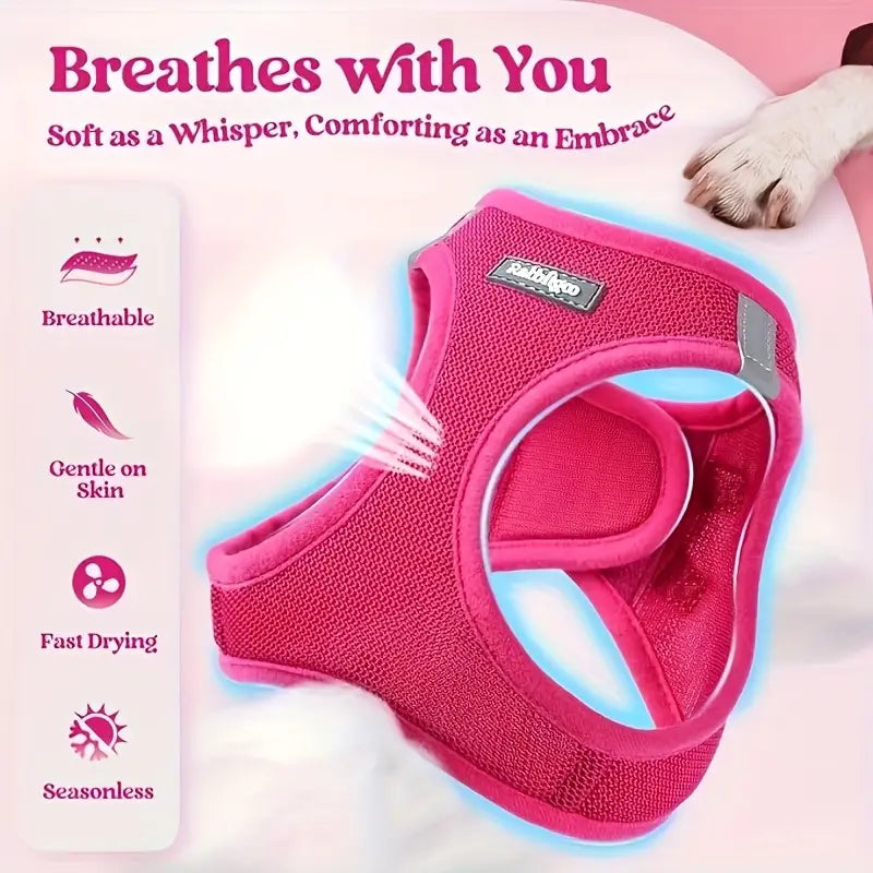 Dog Harness No-Pull Pet Harness Step-in Air Dog Harness, All Weather Mesh, Step in Vest Harness Adjustable Outdoor Pet Vest, Reflective Harness for Small Medium